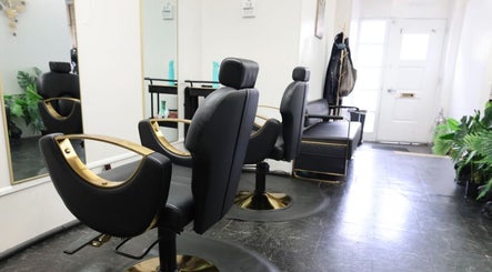 Modern salon chairs at Natty By Nayee Corp (Loctician), Floral Park, NY, US.