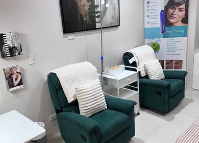 Relaxing chairs and decor at Ai Co. Infusion + Wellness Bar in Taguig, Metro Manila, PH, offering a serene ambiance.
