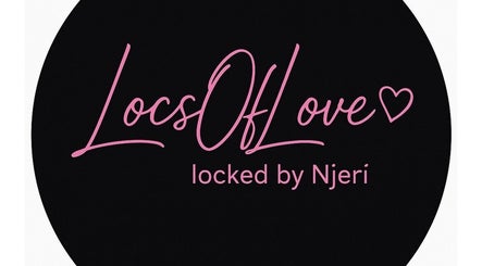 Logo of 🩷LocsOfLove🖤 in Redhill, England, GB with pink cursive text and heart design.