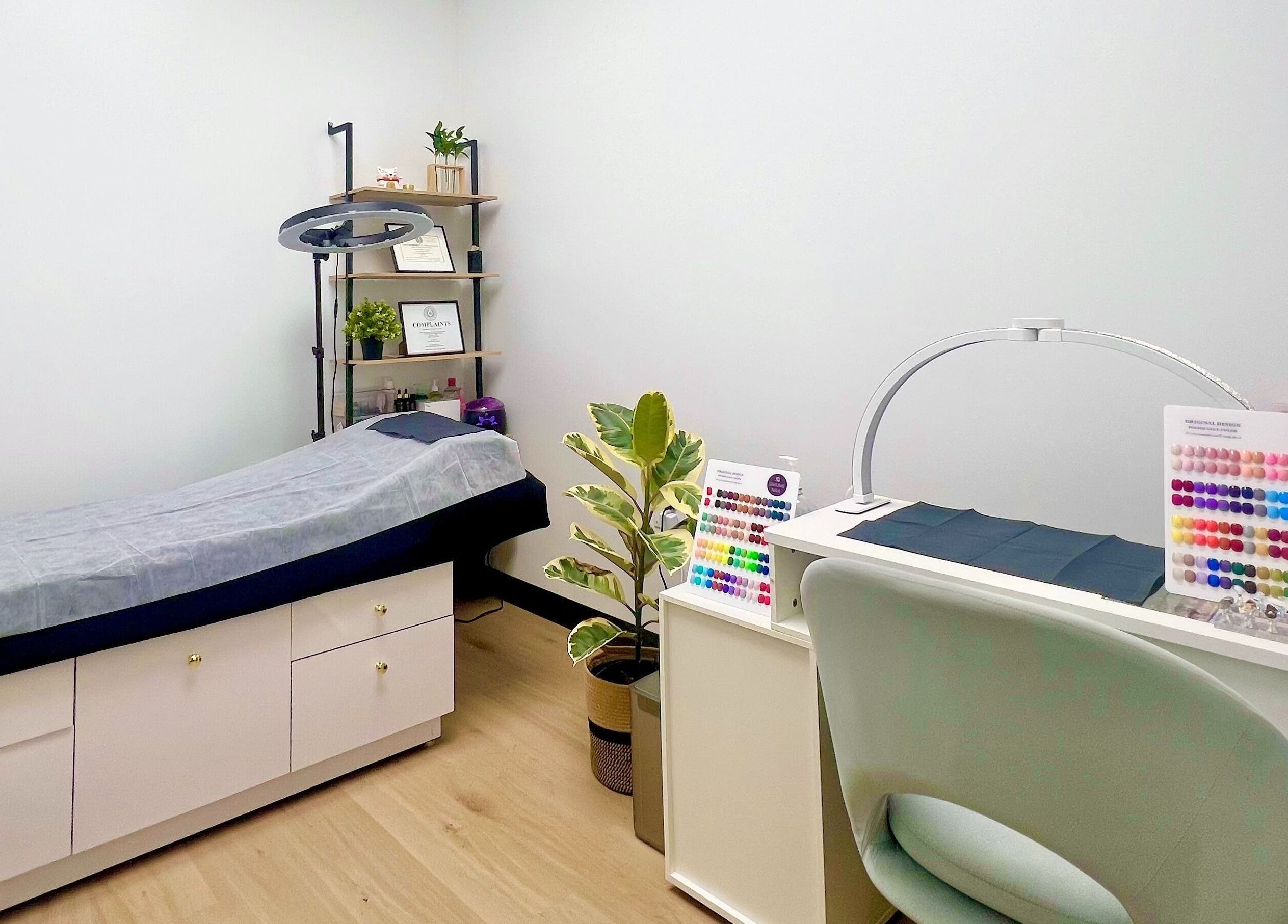 Relaxing manicure space at Phanlashtic & Nails Studio located in Richmond, Texas, US, perfect for beauty treatments.