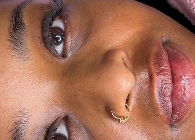 Close-up of expertly styled lashes at Lashedbyacc, Edmonton, Alberta, CA, showcasing precision and elegance.