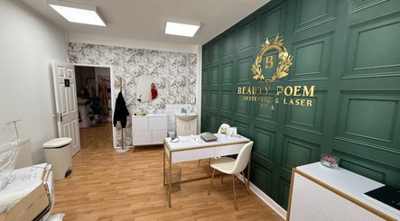 Interior of Beauty Poem in Worcester, England, GB, showcasing a chic and modern aesthetic.