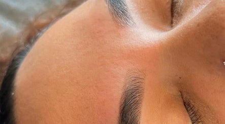Close-up of expertly groomed eyebrows at LuBelle Studio in Randburg, Gauteng, ZA.