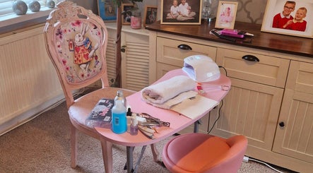 Elegant nail care setup at Beauty by Cassie, Pengam, Wales, GB featuring tools and decor.