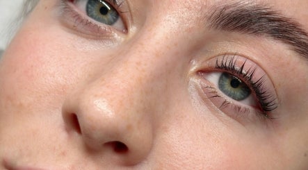 Close-up of fresh skin and natural lashes at ByCarlaMaria, Sutton Coldfield, England, GB.