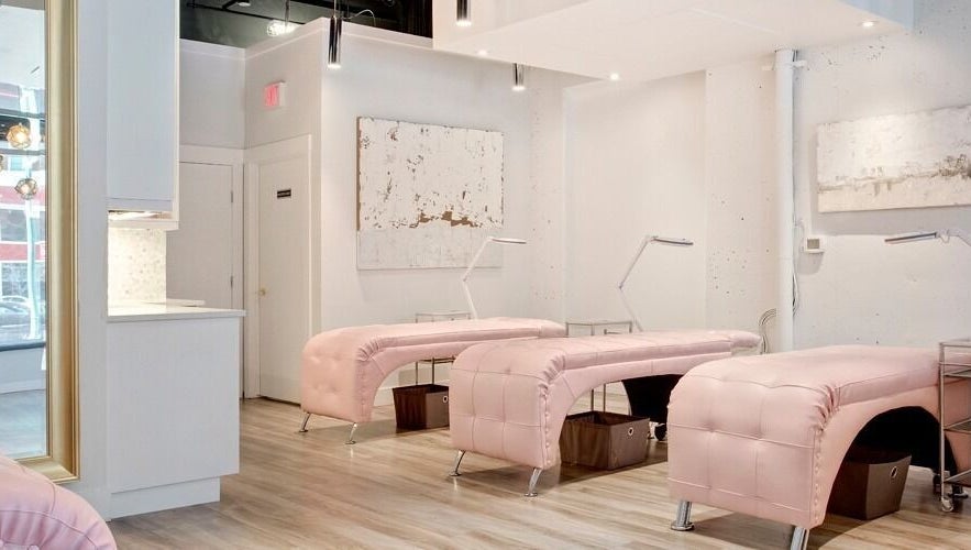 Serene setup of pink treatment beds at Beauty By Rae, Gros Islet, Gros Islet, LC.