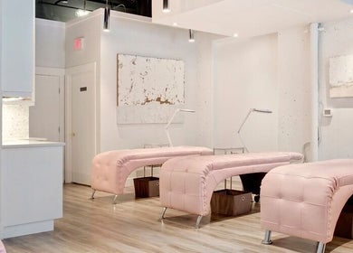 Serene setup of pink treatment beds at Beauty By Rae, Gros Islet, Gros Islet, LC.