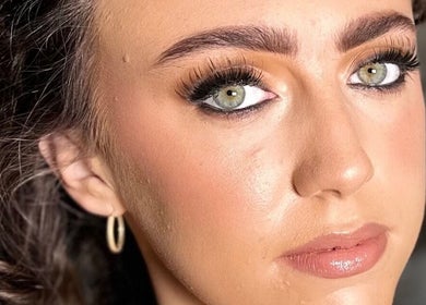 Close-up of flawless makeup at Blushandbrowstudio, Dublin, County Dublin, IE showcasing stunning lashes.
