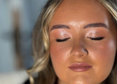 Close-up of a person with flawless makeup from Blushandbrowstudio, Dublin, County Dublin, IE.