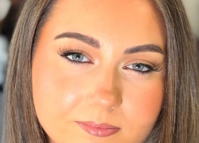 Close-up of expertly styled brows and lashes at Blushandbrowstudio, Dublin, County Dublin, IE.
