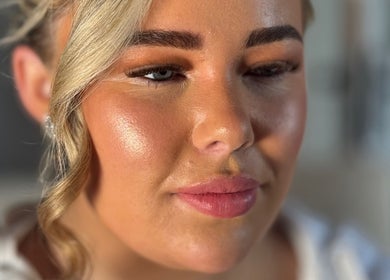 Close-up of a woman's glowing makeup at Blushandbrowstudio in Dublin, County Dublin, IE.