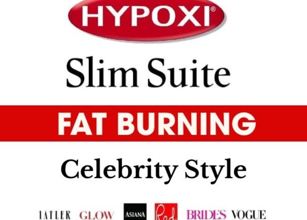 Hypoxi Slim Suite logo showcasing fat burning options in Ascot, England, GB with popular magazine features.
