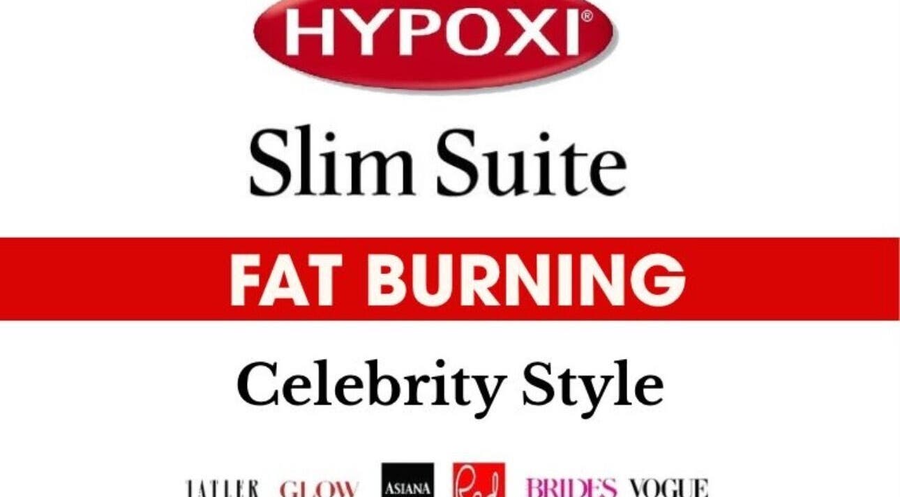 Hypoxi Slim Suite logo showcasing fat burning options in Ascot, England, GB with popular magazine features.