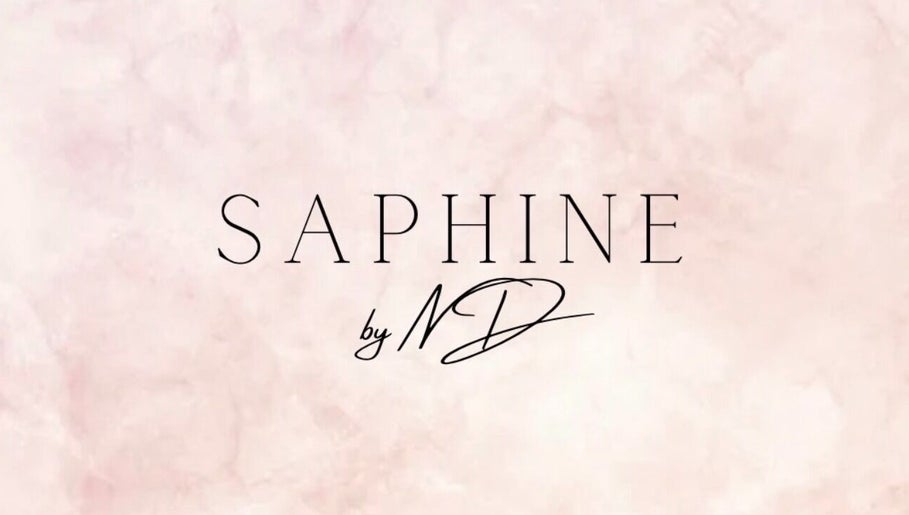 Saphinebynd logo on a soft pink background, representing a wellness venue in London, England, GB.