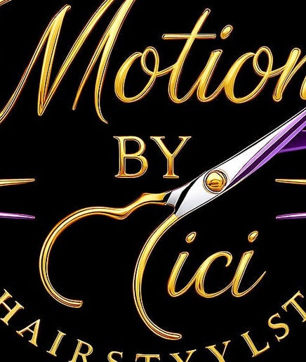 Logo of Motion by Cici featuring stylish scissors in Winter Haven, Florida, US.