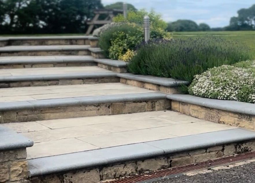 Elegant stone steps leading to Lindsey Graham Physio & Holistics in Chester-le-Street, England, GB.