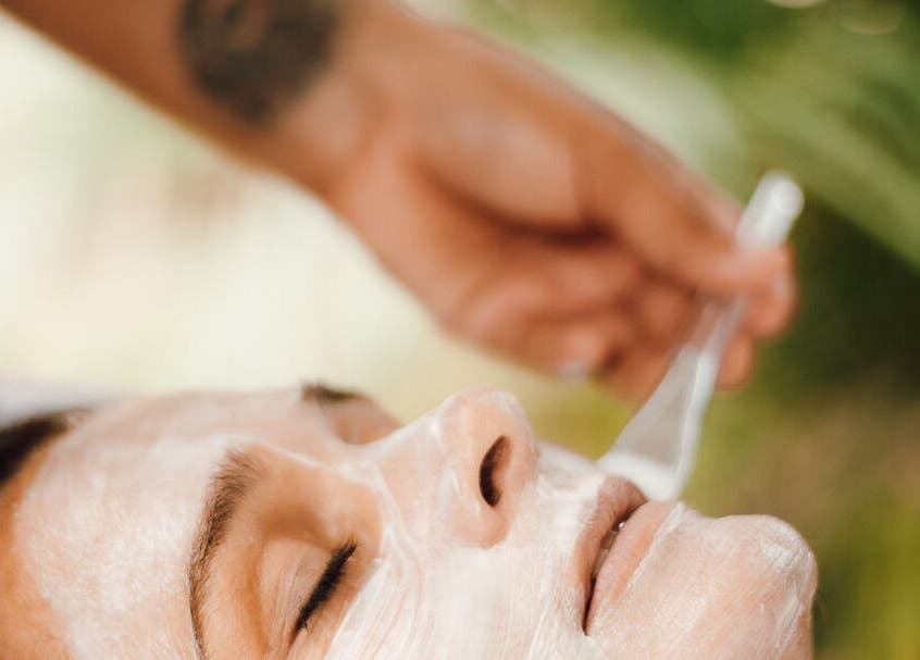 Relaxing facial treatment at Livin Massage Bacalar, Quintana Roo, MX, enhancing skincare with a soothing touch.