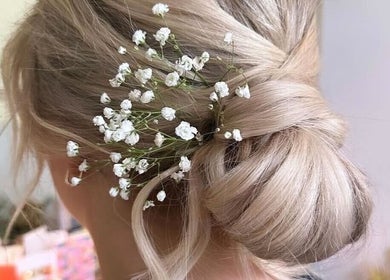 Elegant floral updo at The Fox & Dandelion Hair Bar 🦊🌼, Maroochydore, Queensland, AU.