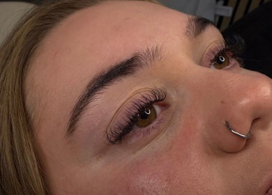 Close-up of eyelash extensions at Elegant Beauty By Lucy, Ashby-de-la-Zouch, England, GB.