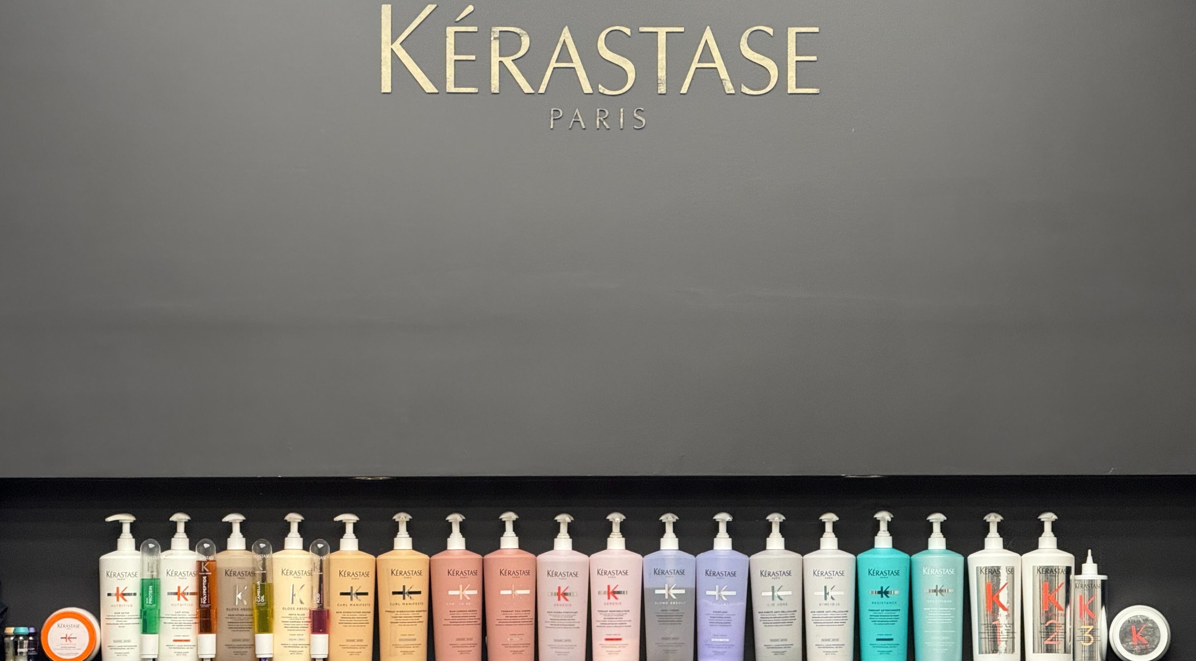 Kerastase hair products on display at Hair Narrative at RAVEN, Bicton, Western Australia, AU.