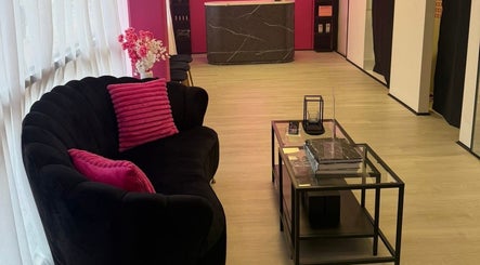 Elegant lounge area at Skin Transformation Studio (Inside MiBella Beauty), Northbridge, Western Australia, AU.