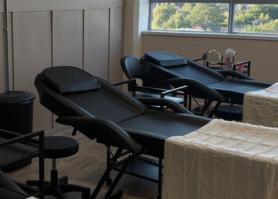 Elegant treatment chairs at Studio S By Sienna in Stoke-on-Trent, England, GB with a relaxing view.