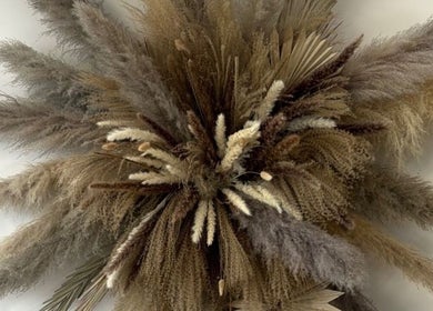Elegant pampas arrangement at Studio S By Sienna, Stoke-on-Trent, England, GB.