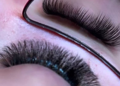 Close-up of eyelash extensions at Lashedbymoniqueamelia, Hucknall, England, GB showcasing precise artistry.