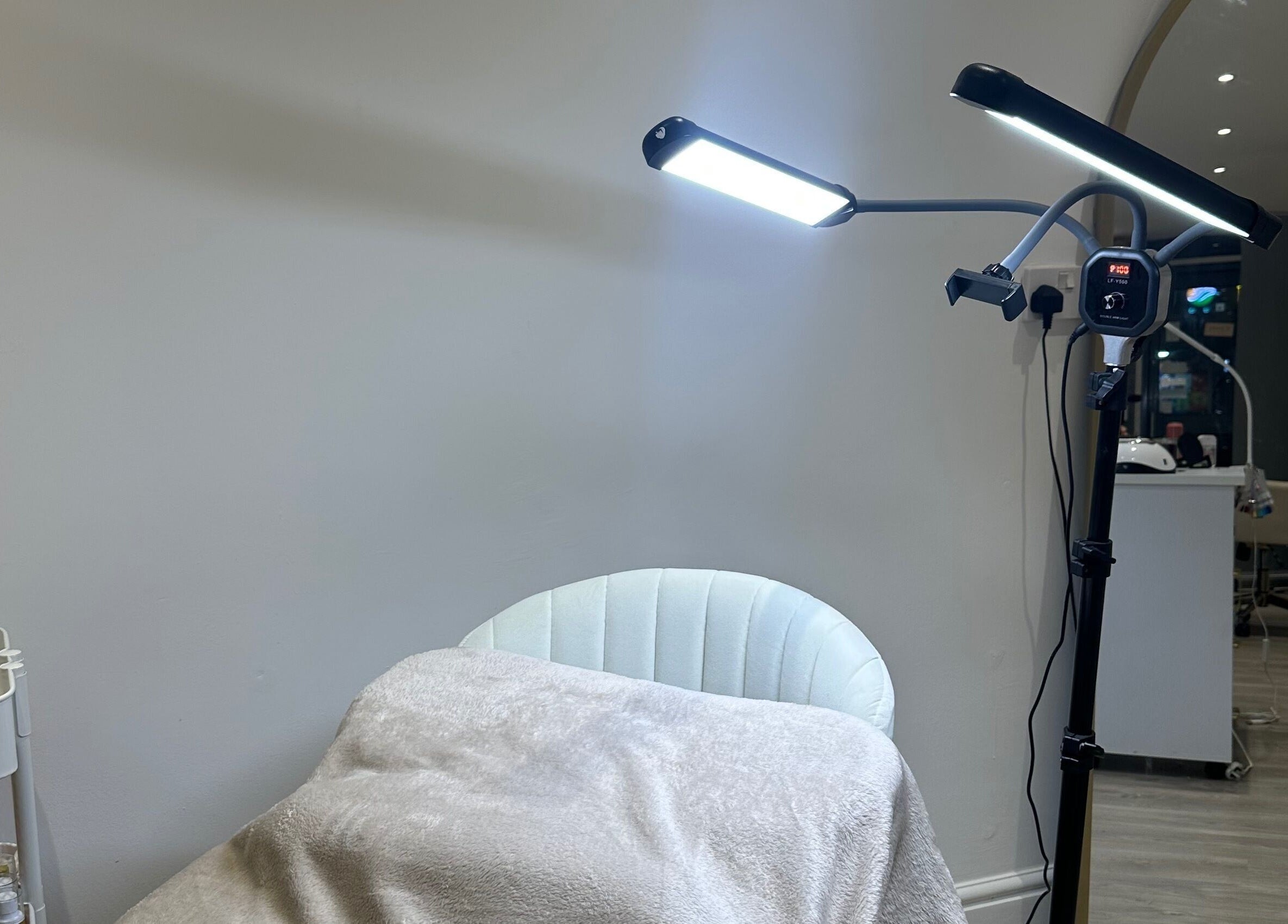 Relaxing treatment chair and lighting at BareBeauty.ByKels, Cradley Heath, England, GB.