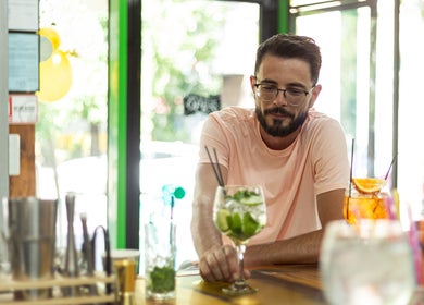 Guest enjoying a refreshing drink at 3rd Generation London in Timișoara, Județul Timiș, RO.