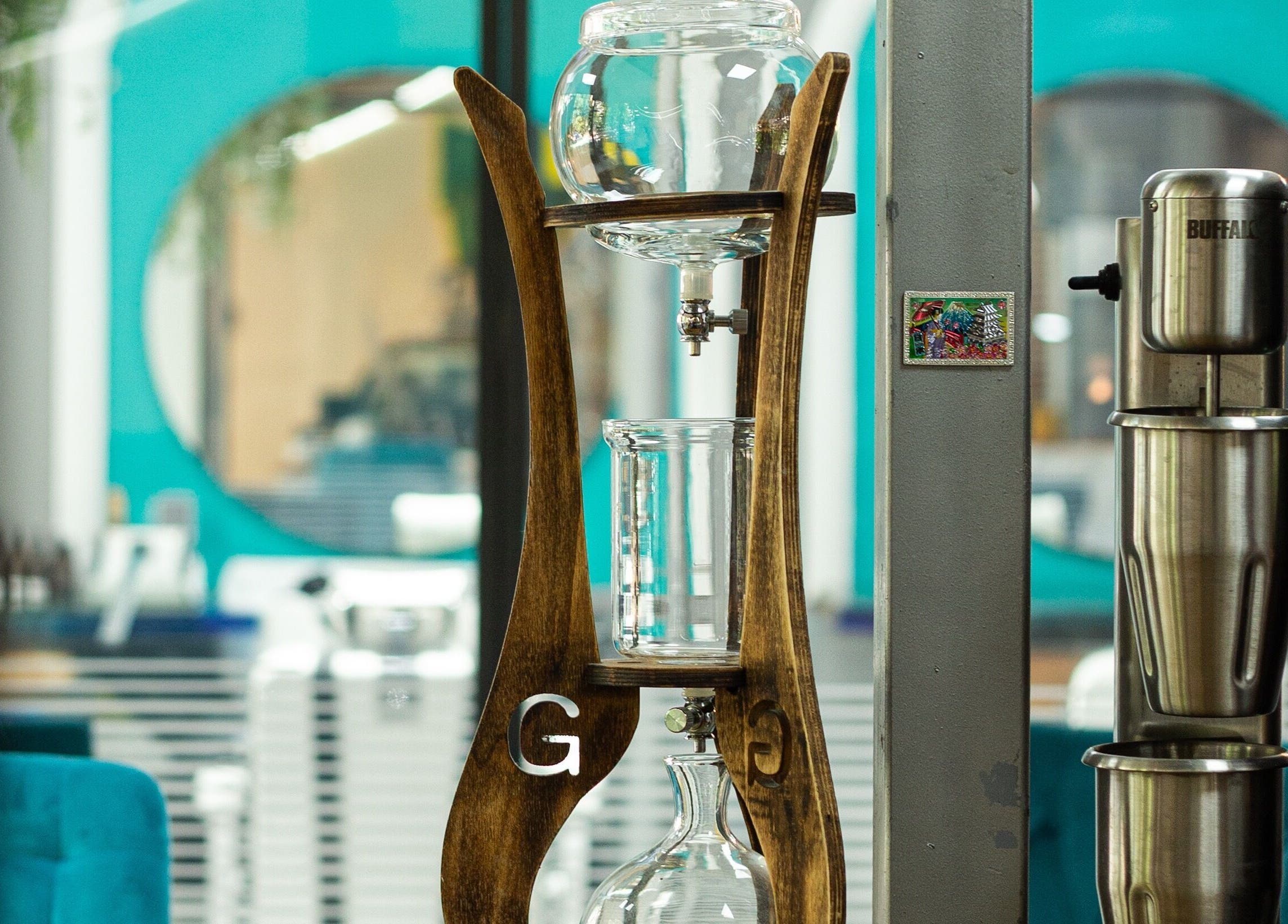 Chic coffee drip tower at 3rd Generation London, Timișoara, Județul Timiș, RO blending aesthetics and function.