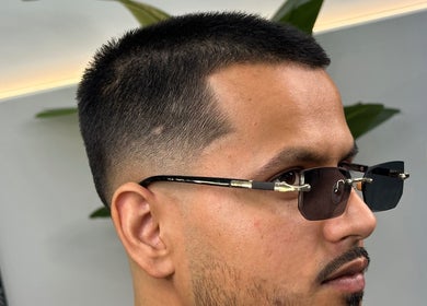 Sharp haircut at DEEP HAIR premium cut & shave in Romano Di Lombardia, Lombardia, IT.