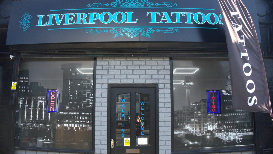 Front view of Liverpool Tattoos Orrell Park, located in Liverpool, England, GB, showcasing its welcoming entrance.