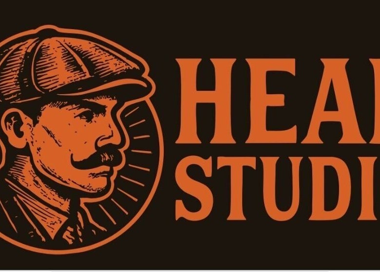 Vintage illustration of a man with a moustache at Head Studio, Lisburn, Northern Ireland, GB.