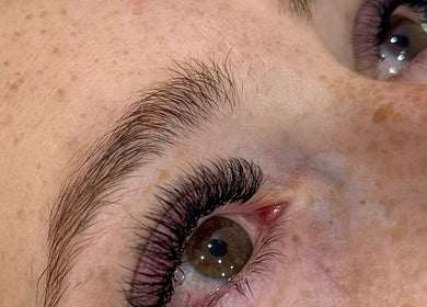 Close-up of elegant lash extensions at Bloom Lash & Esthetics, Pocatello, Idaho, US.