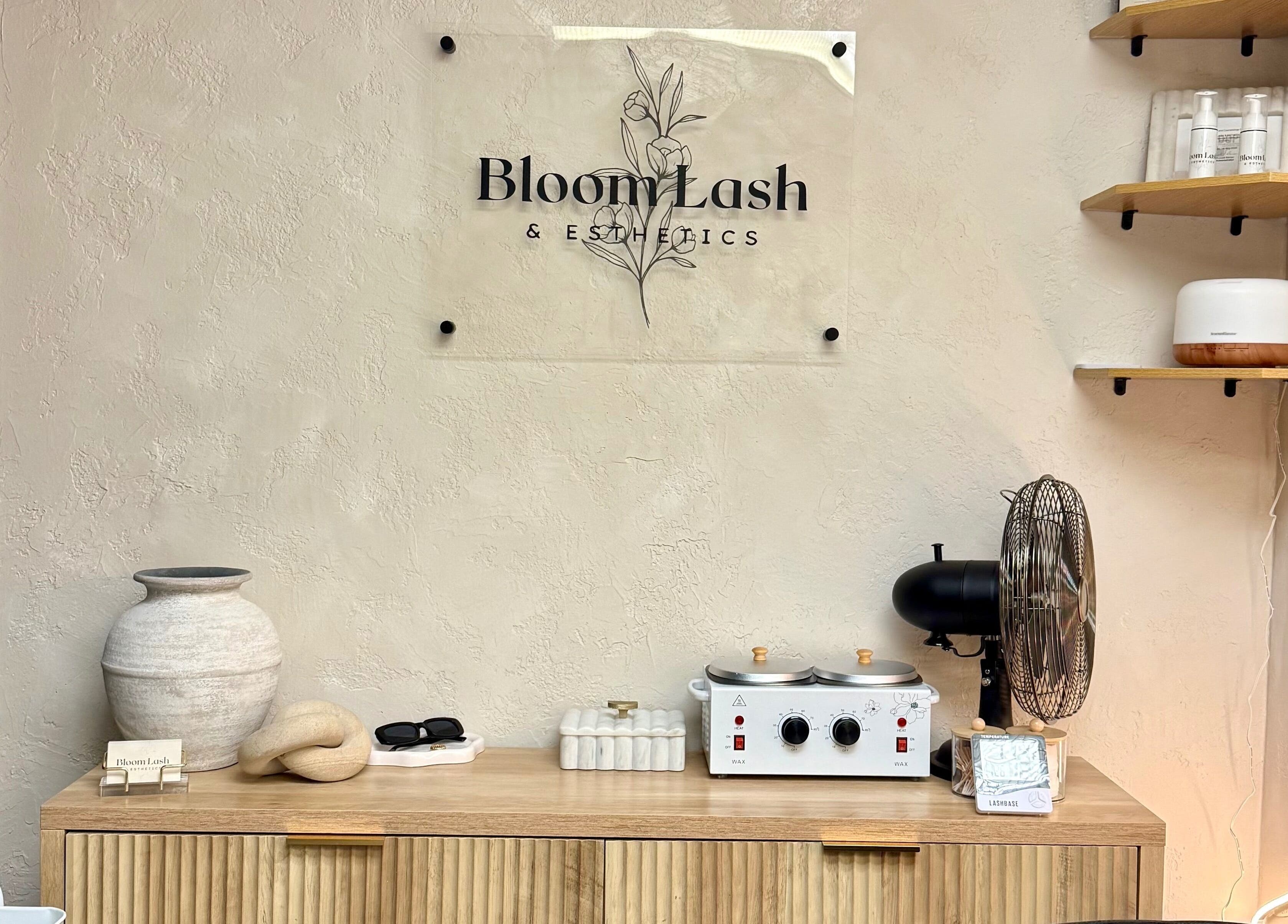 Stylish interior at Bloom Lash & Esthetics, Pocatello, Idaho, US. Features modern decor and beauty products.