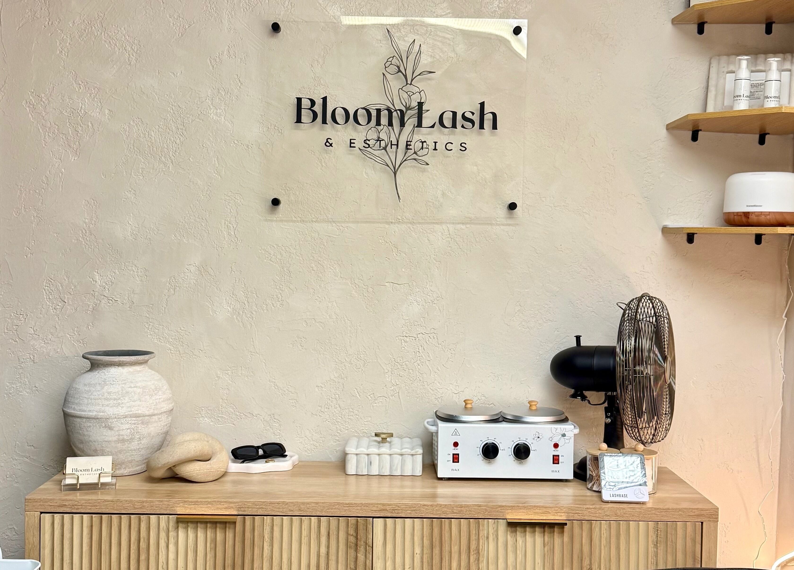 Stylish interior at Bloom Lash & Esthetics, Pocatello, Idaho, US. Features modern decor and beauty products.