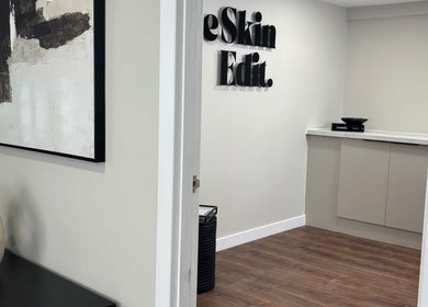 Entrance of The Skin Edit in Hamilton, Scotland, GB, featuring modern decor.