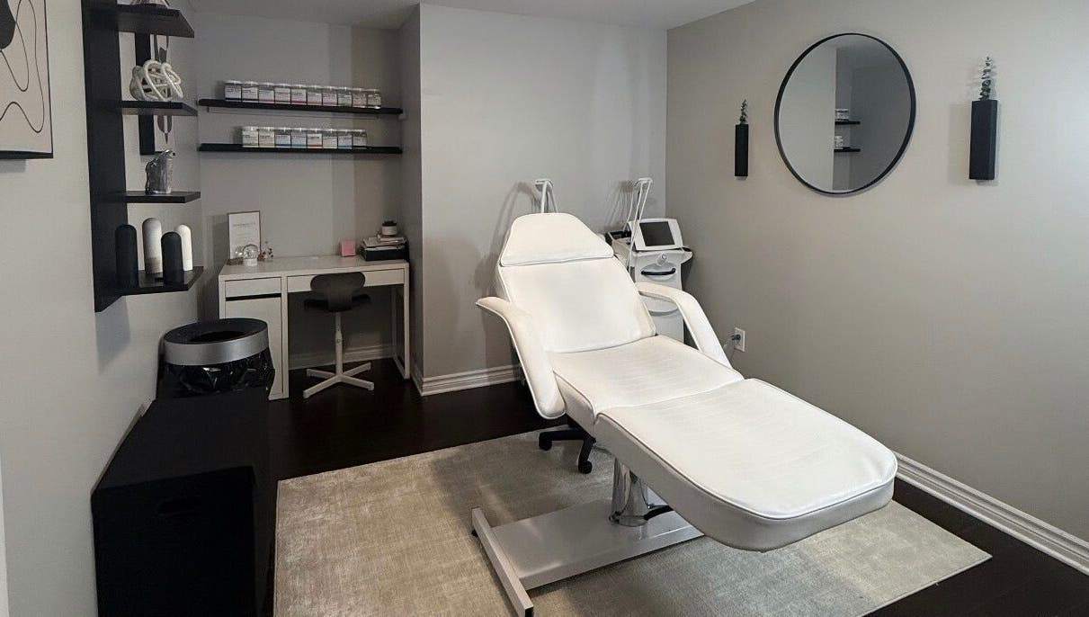 Modern treatment room at RayanBeautyy - Ottawa with sleek furnishings, Ottawa, Ontario, CA.