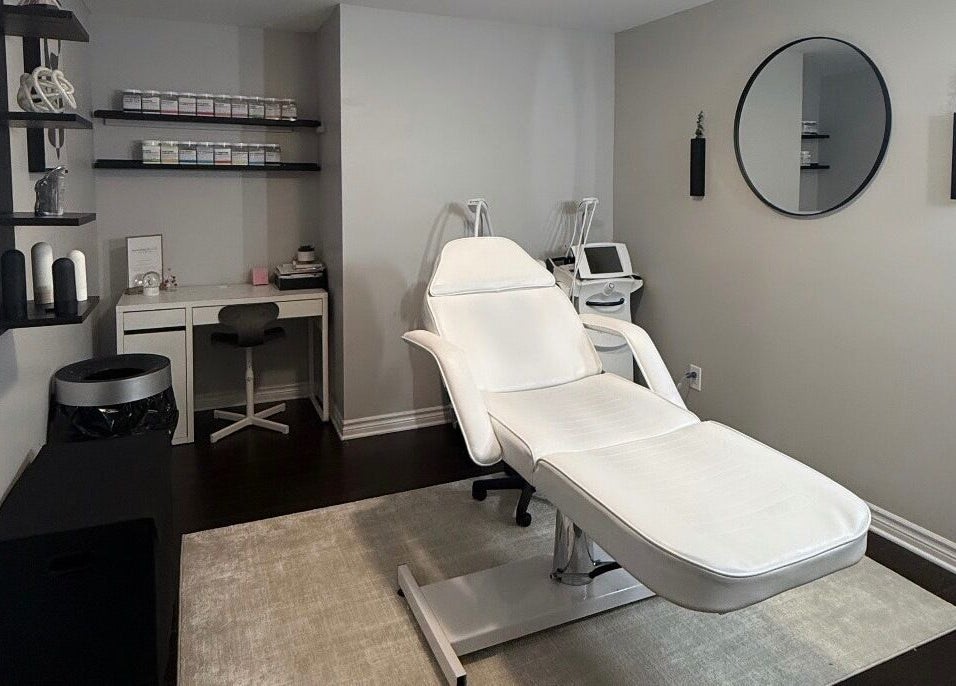 Modern treatment room at RayanBeautyy - Ottawa with sleek furnishings, Ottawa, Ontario, CA.