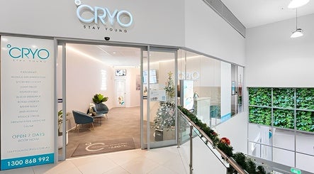 Entrance of Cryo Stay Young Eastland, Melbourne, Victoria, AU featuring modern decor and lobby area.