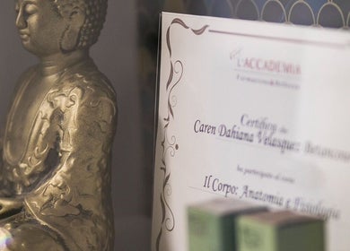 Statua di Buddha e certificato presso Concepts of Beauty, Udine, Friuli-venezia Giulia, IT.