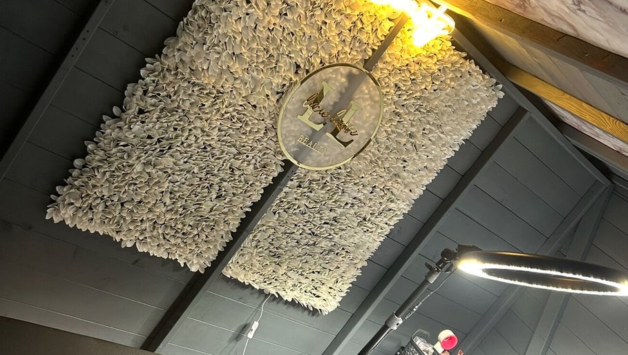 Luxurious wall decor at lashesbylucex_ in Owlsmoor, England, GB highlighting intricate beauty design.