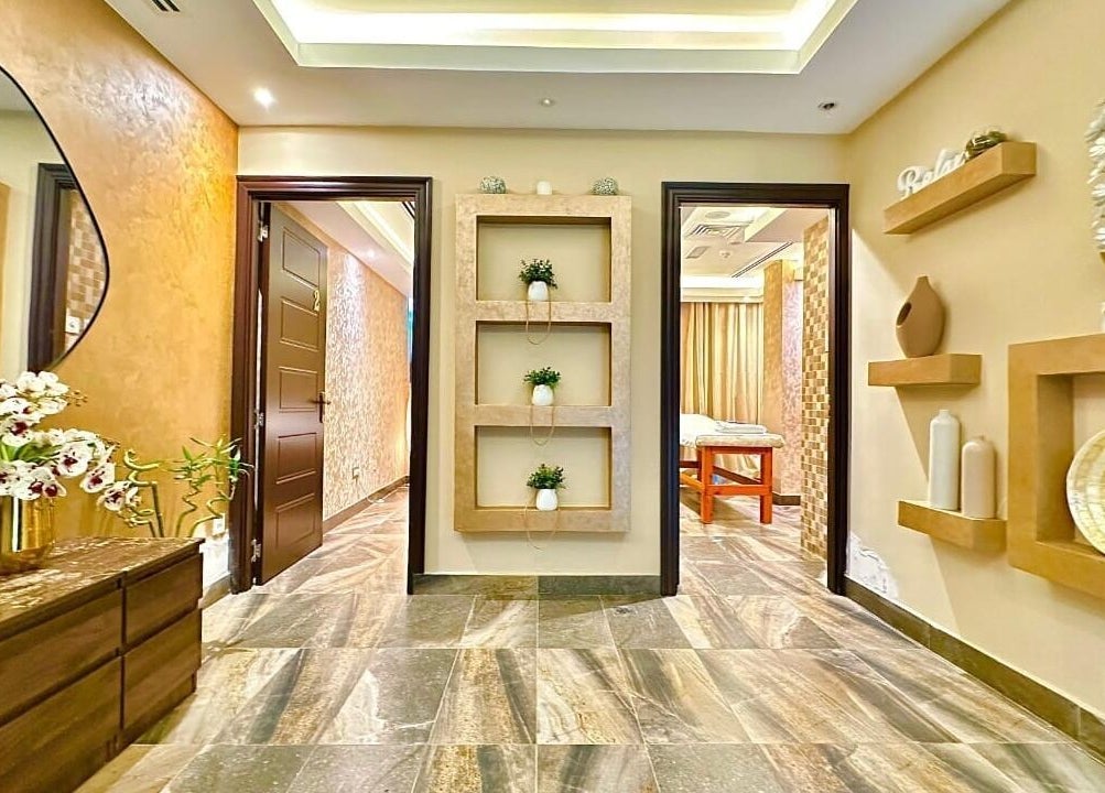 Sophisticated interiors at Bustan Al Hana Ladies Salon, Dubai, Dubai, AE, showcasing calming decor.