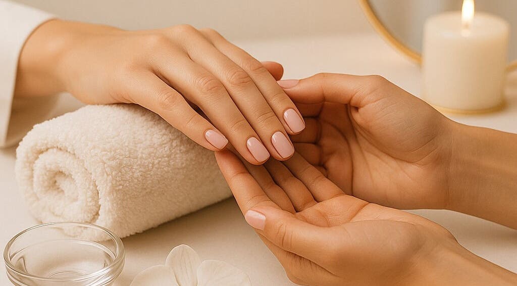 Soin des ongles à Pure Et Simple Ongles, Montgeron, Île-de-France, FR, avec une ambiance apaisante.