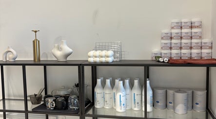 ECHATHESTUDIO shelves with stylish decor and beauty products in Telok Panglima Garang, Selangor, MY.
