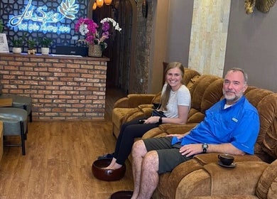 Visitors enjoying relaxation at Lá Spa Ha Noi - Massage Gội Dầu Dưỡng Sinh in Hà Nội, Hà Nội, VN.
