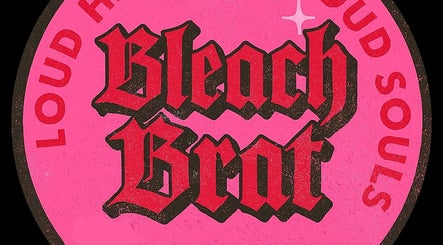 Vibrant pink emblem with 'Bleach Brat' in bold letters, Ellon, Scotland, GB