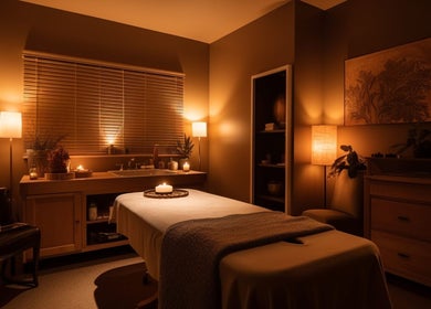 Dream Spa Massage Center Karachi offers a tranquil massage room with ambient lighting in Karachi, Sindh, PK.