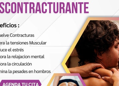 Descontracturante en Centro De Masajes Terapéuticos, Manzanillo, Colima, MX. Mejora circulación y reduce estrés.